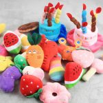 1pc Sounding Puppy Dog Chew Toy Fruit Vegetable Chicken Drum Bone Squeak Toy