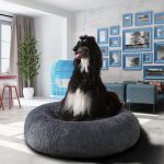 Ortopedic Large Dog XXL Calming 100cm Dark Gray Fluffy Sofa Donut Memory Form Long Plush