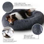 Ortopedic Large Dog XXL Calming 100cm Dark Gray Fluffy Sofa Donut Memory Form Long Plush - Image 3