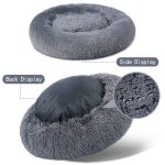 Ortopedic Large Dog XXL Calming 100cm Dark Gray Fluffy Sofa Donut Memory Form Long Plush - Image 5
